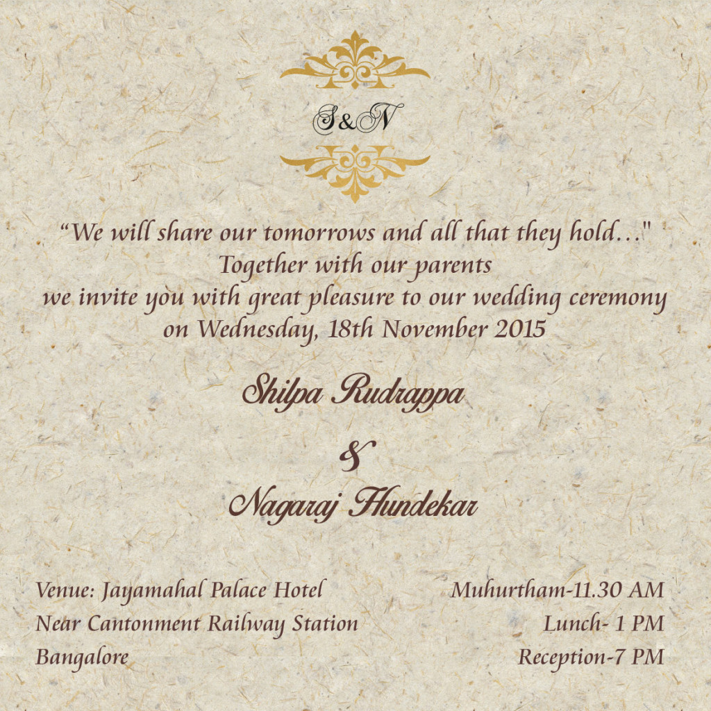 Shilpa’s Wedding Invitation